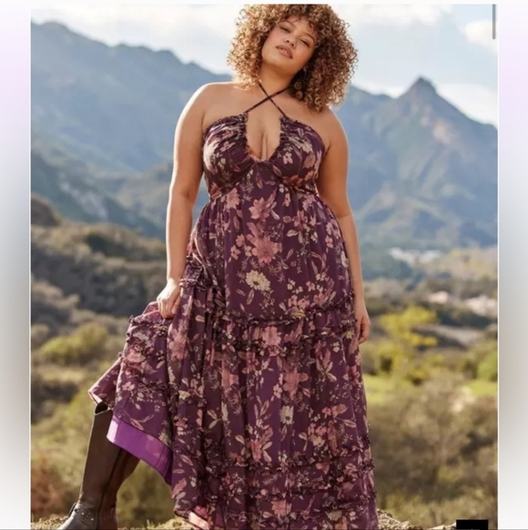 Torrid Festi Halter Bow Maxi Dress 1x - Picture 1 of 5